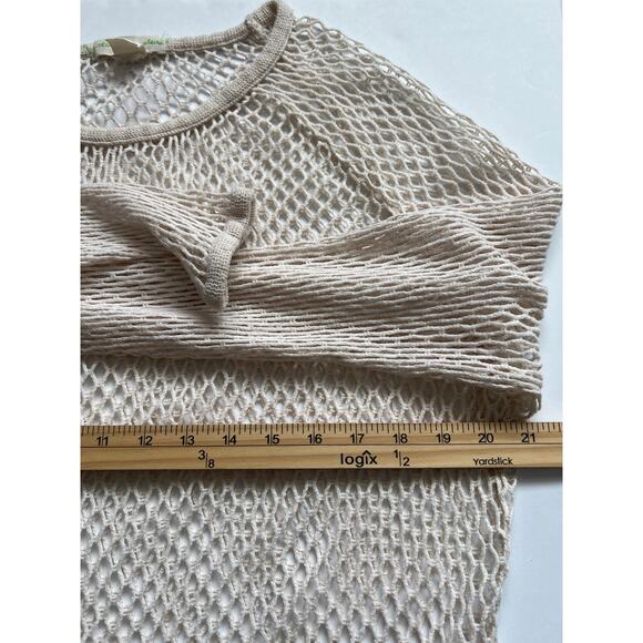 Staring At Stars Top Womens Lg Open Knit Long Sleeves Cotton Pull Over Boho Y2K - Picture 5 of 8